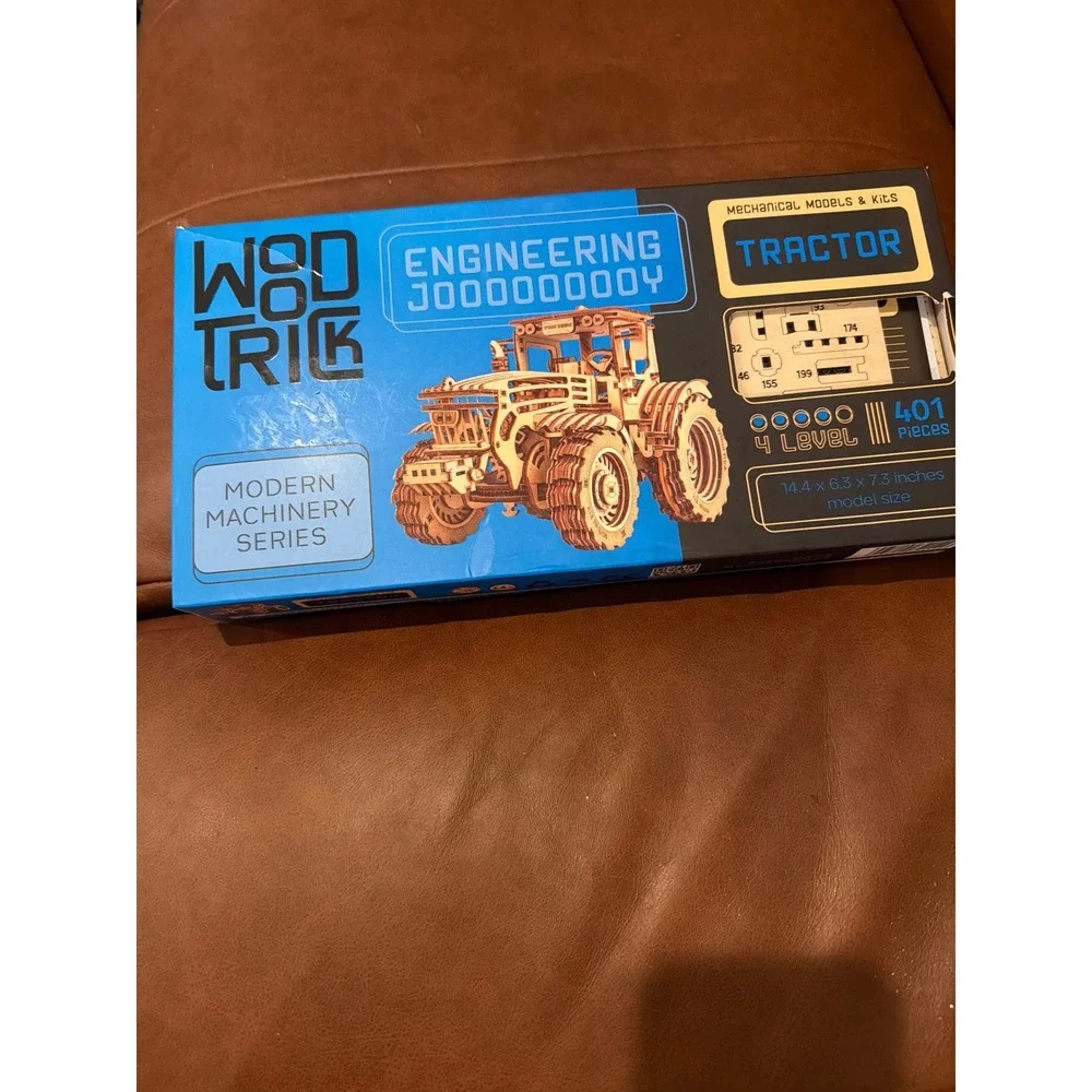 Wood Trick Tractor 3D Wooden Puzzle Mechanical Model Kit 401pc New Sealed
